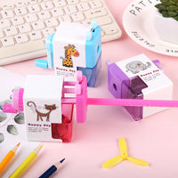 HKM-117651 Cartoon Hand Cranked Pencil Sharpener for Students - Durable, Fun, and Functional Stationery