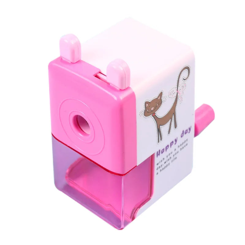 HKM-117651 Cartoon Hand Cranked Pencil Sharpener for Students - Durable, Fun, and Functional Stationery