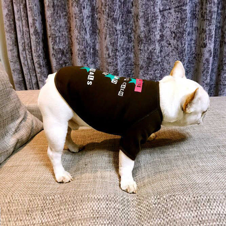 HKM-1177277 Cozy Cotton Dog Sweater with Velvet Print in Coffee for Small Breeds