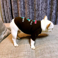 HKM-1177277 Cozy Cotton Dog Sweater with Velvet Print in Coffee for Small Breeds