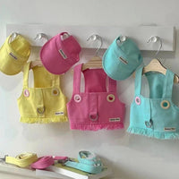HKM-117779 Colorful Denim Vest for Pets with Adjustable Straps and Leash Options