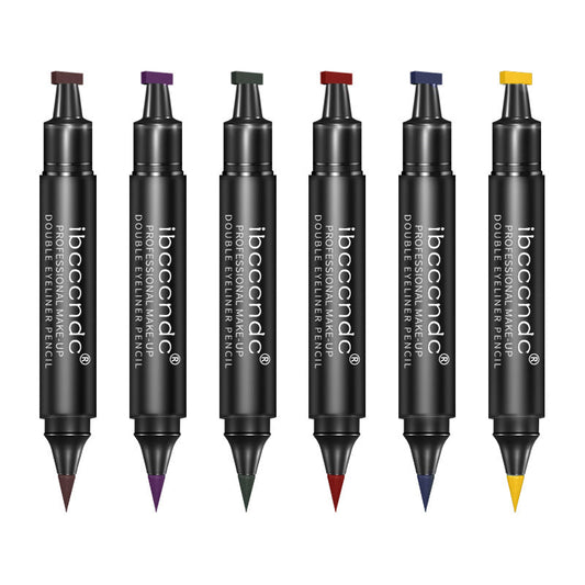 HKM-117779 Two-Color Double-Headed Eyeliner Stamp Pen for Easy Precision Application