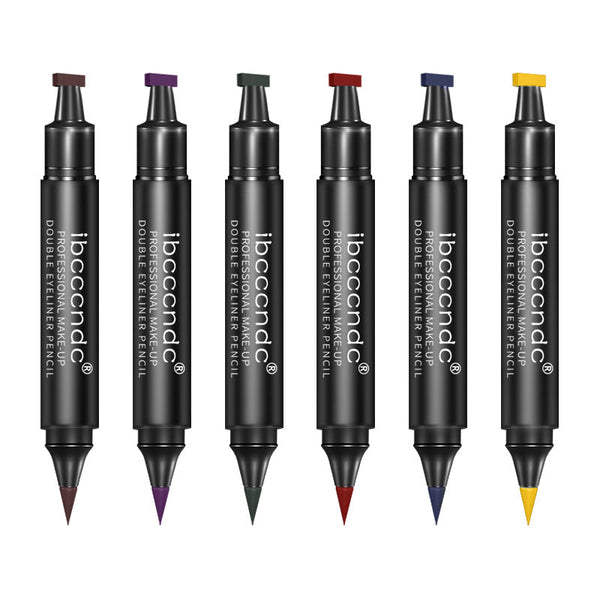 HKM-117779 Two-Color Double-Headed Eyeliner Stamp Pen for Easy Precision Application