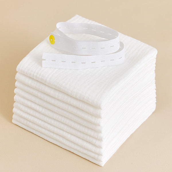 HKM-117779 Washable Cotton Double-Layer Gauze Diapers for Newborns - 8 Pack, 43x45CM, Pure Cotton