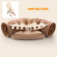 HKM-1178941 Durable Washable Collapsible Cat Tunnel - 45 x 50 x 22 cm Kitty Play Space