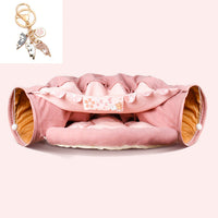 HKM-1178941 Durable Washable Collapsible Cat Tunnel - 45 x 50 x 22 cm Kitty Play Space