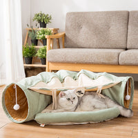 HKM-1178941 Durable Washable Collapsible Cat Tunnel - 45 x 50 x 22 cm Kitty Play Space
