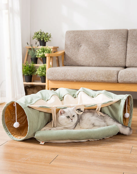 HKM-1178941 Durable Washable Collapsible Cat Tunnel - 45 x 50 x 22 cm Kitty Play Space