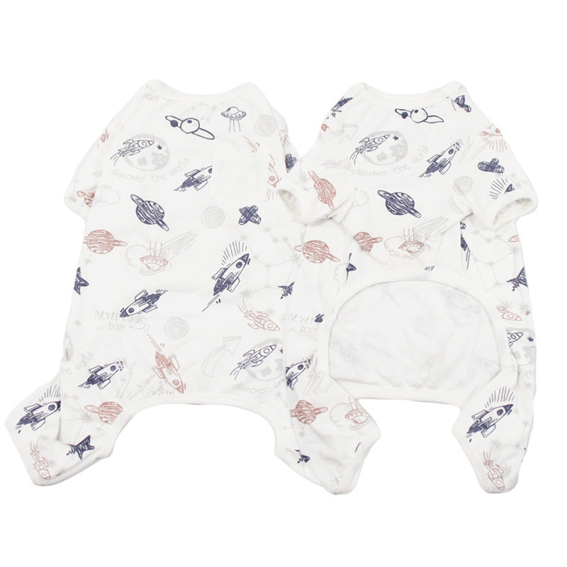 HKM-1179069 Cozy Cotton Pajamas for Small to Medium Dogs - Autumn and Winter Wear