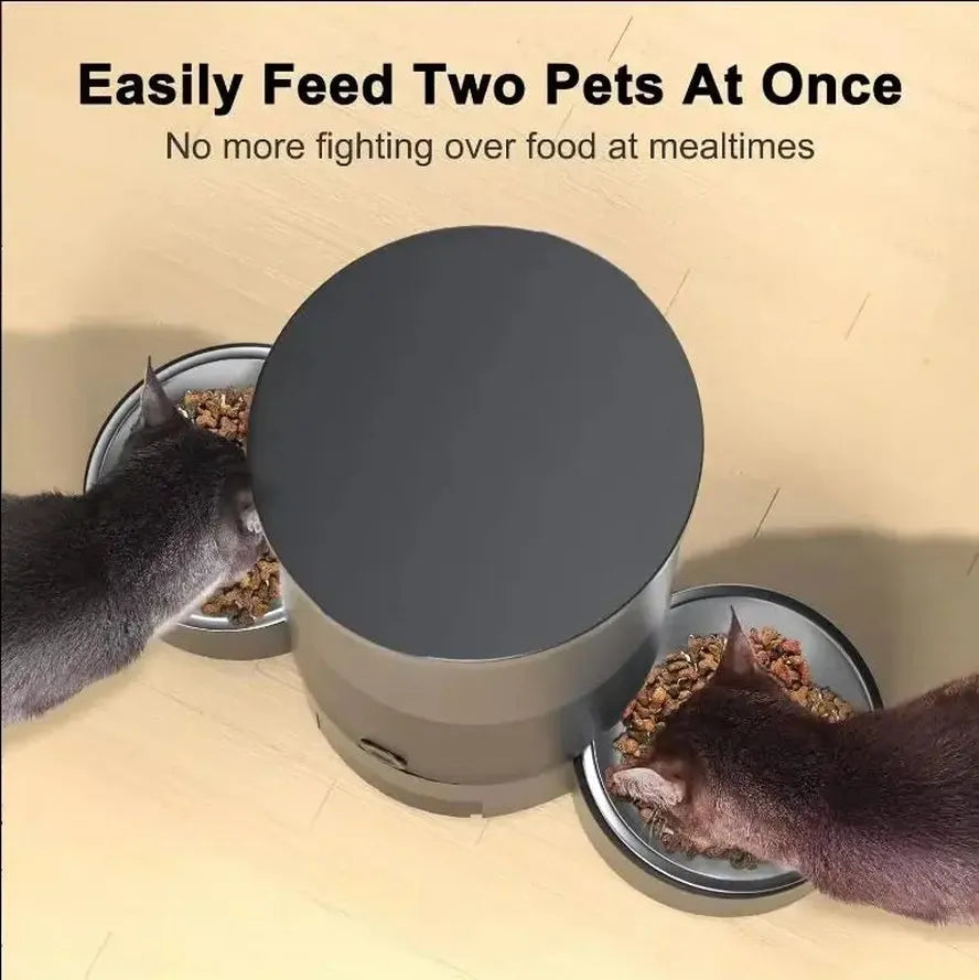 HKM-117971 Smart Automatic Pet Feeder with Double Bowls and APP Control for Dogs and Cats