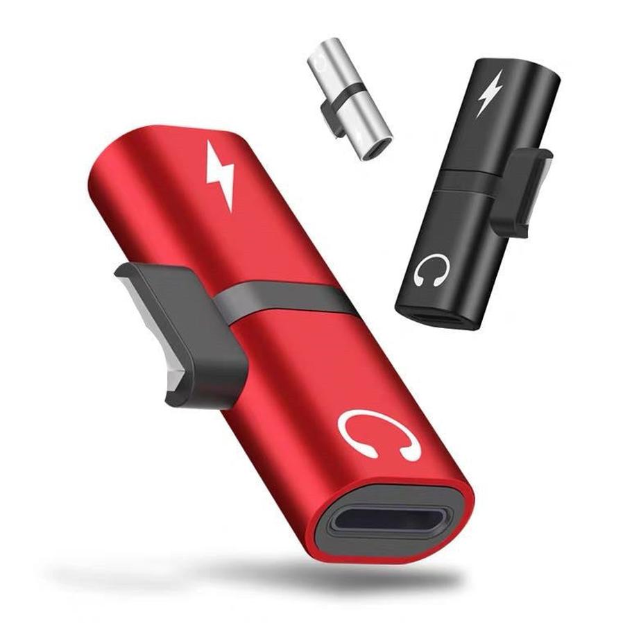 HKM-118035 Dual Function Audio Adapter for iPhone - Charges and Plays Music Simultaneously, Compatible with Models 7, 8, X, 11, 12