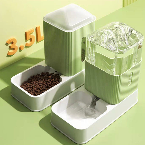 HKM-1180733 Automatic Cat Drinker and Feeder Combo in Multiple Colors with 3.5L Capacity