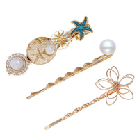 HKM-118099 Elegant Pearl Edge Hair Clip - Alloy Construction for Stylish Hold