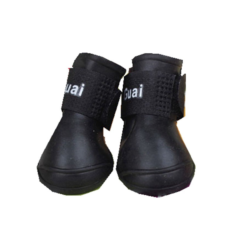 HKM-1181501 Waterproof Rubber Dog Rain Shoes - Available in Black, Rose, Purple, Yellow, Royal Blue - Sizes S, M, L