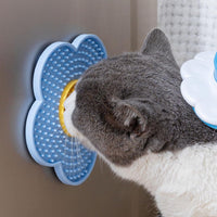 HKM-1182141 Flower-Shaped Silicone Licking Mat with Suction Cups for Dogs and Cats - Slow Feeder Pad for Treats and Bath Time