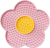 HKM-1182141 Flower-Shaped Silicone Licking Mat with Suction Cups for Dogs and Cats - Slow Feeder Pad for Treats and Bath Time