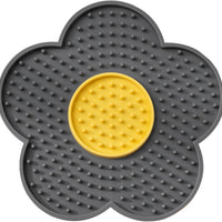HKM-1182141 Flower-Shaped Silicone Licking Mat with Suction Cups for Dogs and Cats - Slow Feeder Pad for Treats and Bath Time