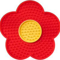 HKM-1182141 Flower-Shaped Silicone Licking Mat with Suction Cups for Dogs and Cats - Slow Feeder Pad for Treats and Bath Time