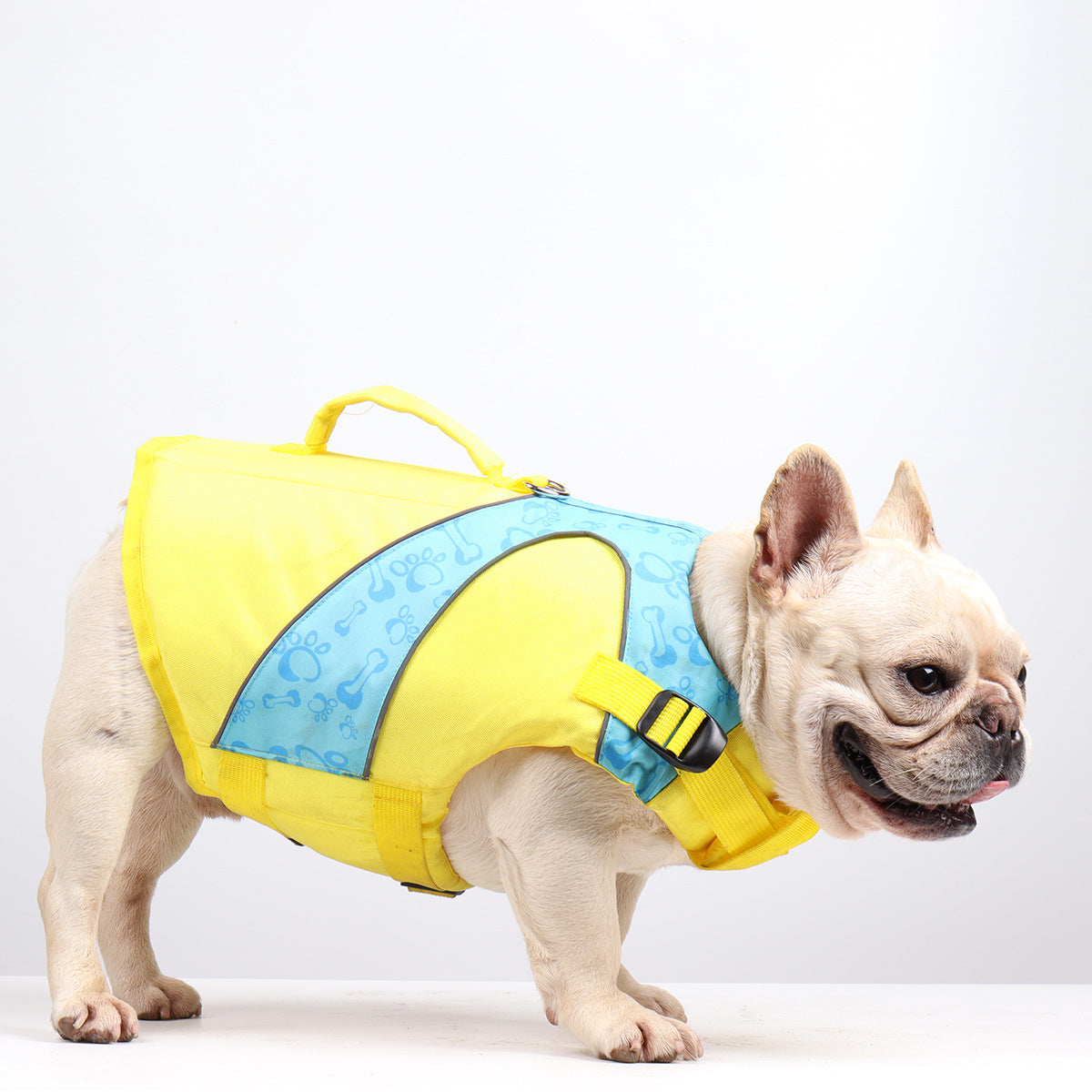 HKM-1182269 Bright Color Contrast Dog Life Jacket Vest for Safety in Water Activities