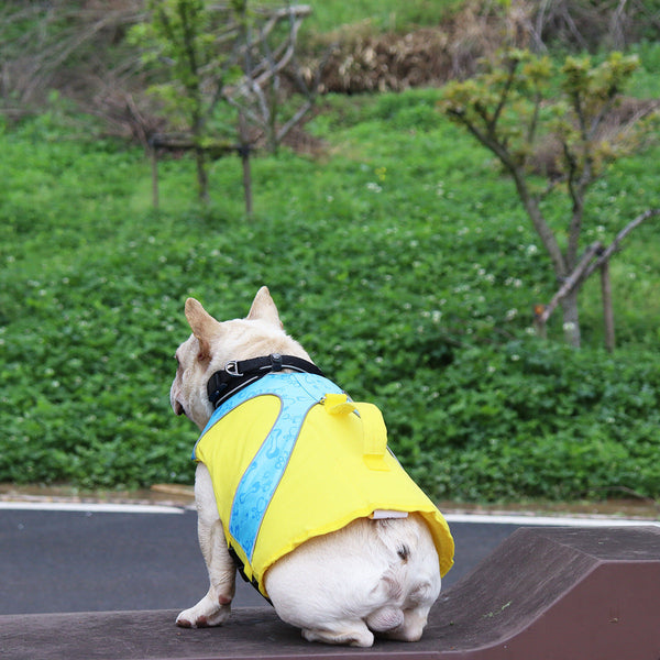 HKM-1182269 Bright Color Contrast Dog Life Jacket Vest for Safety in Water Activities