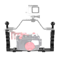 HKM-118227 Aluminum Alloy Dual-Handheld Photography Stand for Sports Cameras and SLRs