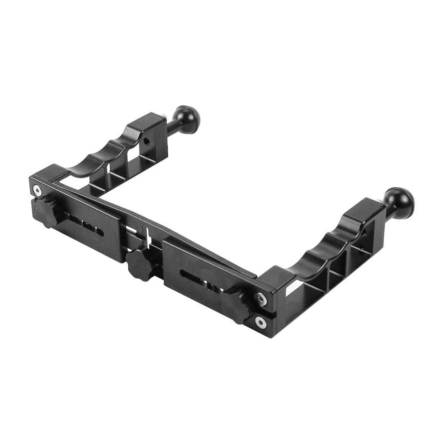 HKM-118227 Aluminum Alloy Dual-Handheld Photography Stand for Sports Cameras and SLRs