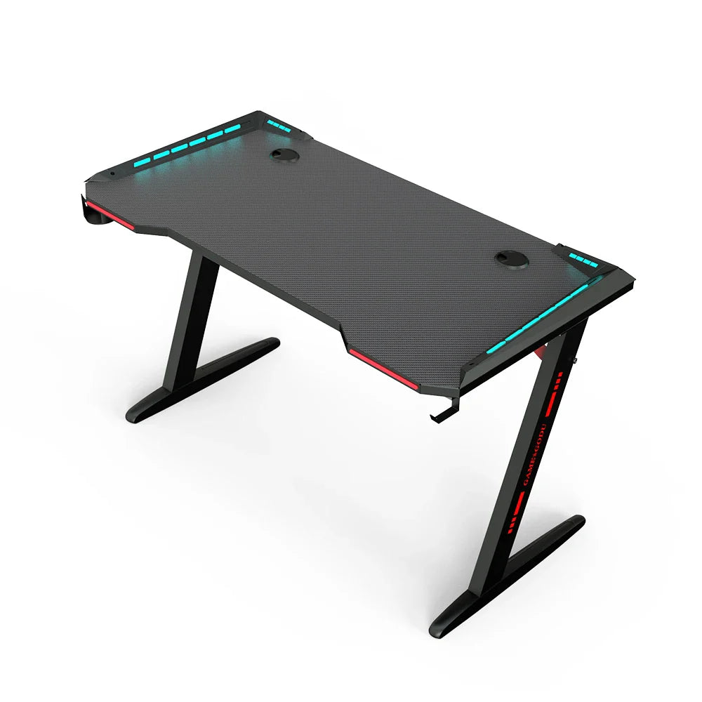 HKM-118227 RGB Gaming Desk with Cup Holder and Modern Design for Gamers