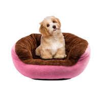HKM-1184701 Cozy Cloth Pet Sofa with Paw Print Design in Blue and Pink, Available in S, M, L Sizes