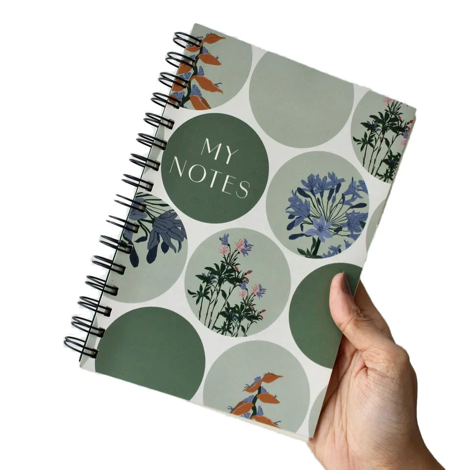 HKM-118483 Custom Logo Design Spiral Notebook with Kraft Cover, A5 and A6 Sizes, Office Journal with PVC Leather Finish