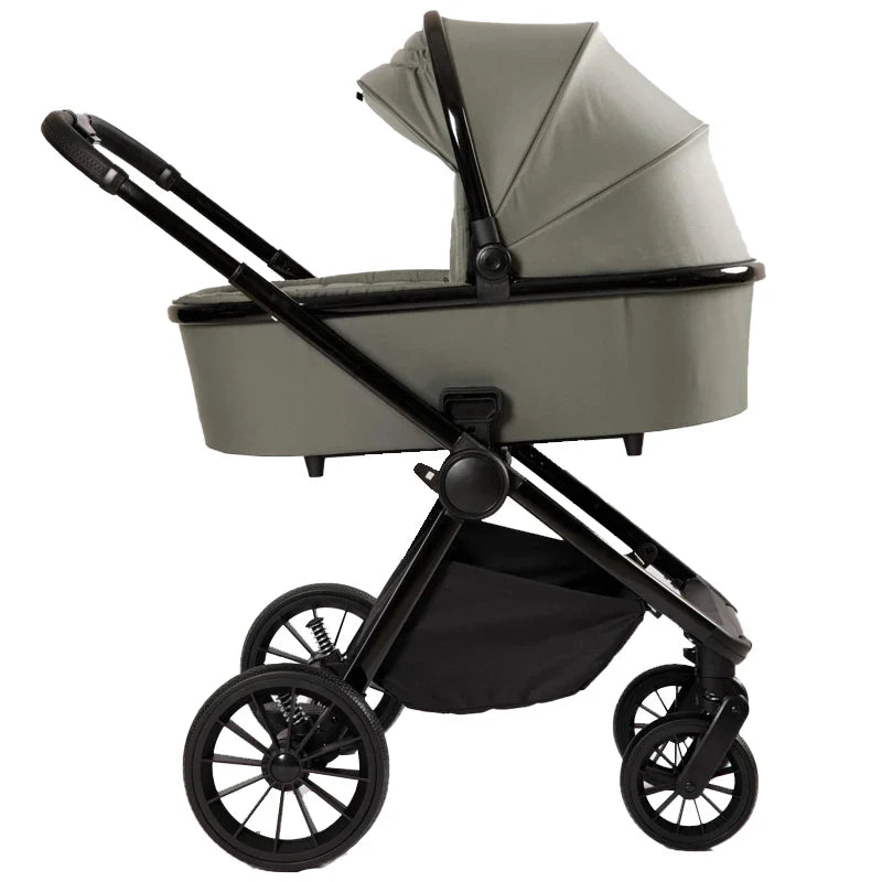 HKM-118547 Versatile Foldable 3-in-1 Baby Stroller with PU Linen Fabric for Ages 3+