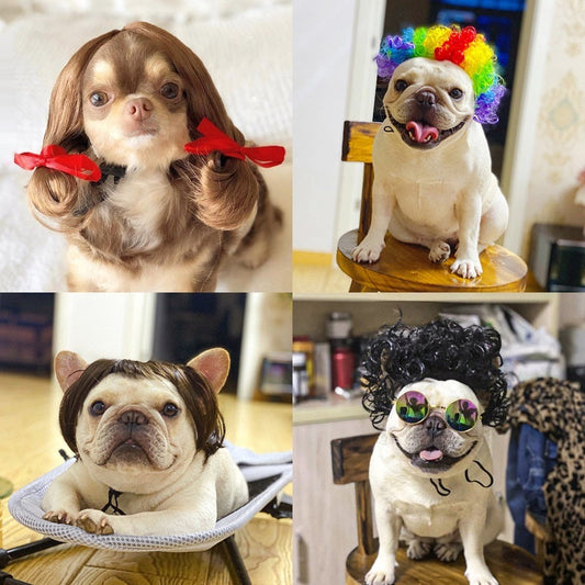 HKM-1186493 Pet Wig Sheath for Parties - Various Colors and Styles, Fits Head Circumference 30-60cm