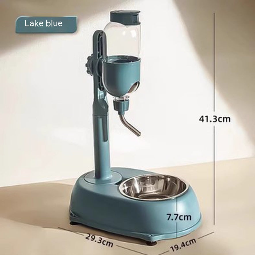 HKM-1186621 Non-Wet Vertical Drinking Water Dispenser for Cats and Small Dogs - 500ml Capacity with Adjustable Height