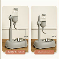 HKM-1186621 Non-Wet Vertical Drinking Water Dispenser for Cats and Small Dogs - 500ml Capacity with Adjustable Height