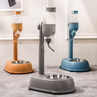 HKM-1186621 Non-Wet Vertical Drinking Water Dispenser for Cats and Small Dogs - 500ml Capacity with Adjustable Height