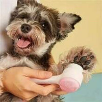 HKM-1187901 Gentle Nylon Pet Grooming Paw Brush for Cats and Dogs - Easy Clean Massage Tool
