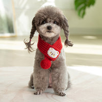 HKM-1188029 Personalized Knitted Winter Scarf for Cats - Cartoon Pattern in Multiple Colors