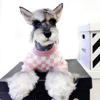HKM-1188413 Checkerboard Wool Sweater for Dogs - Stylish and Cozy Pet Apparel