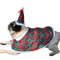 HKM-1188797 Snowflake Cloak Pet Costume with Hat for Christmas Festivities