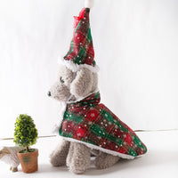 HKM-1188797 Snowflake Cloak Pet Costume with Hat for Christmas Festivities