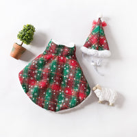 HKM-1188797 Snowflake Cloak Pet Costume with Hat for Christmas Festivities