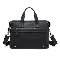 HKM-118931 Vintage Cowhide Leather Men's Shoulder Briefcase for Office Use