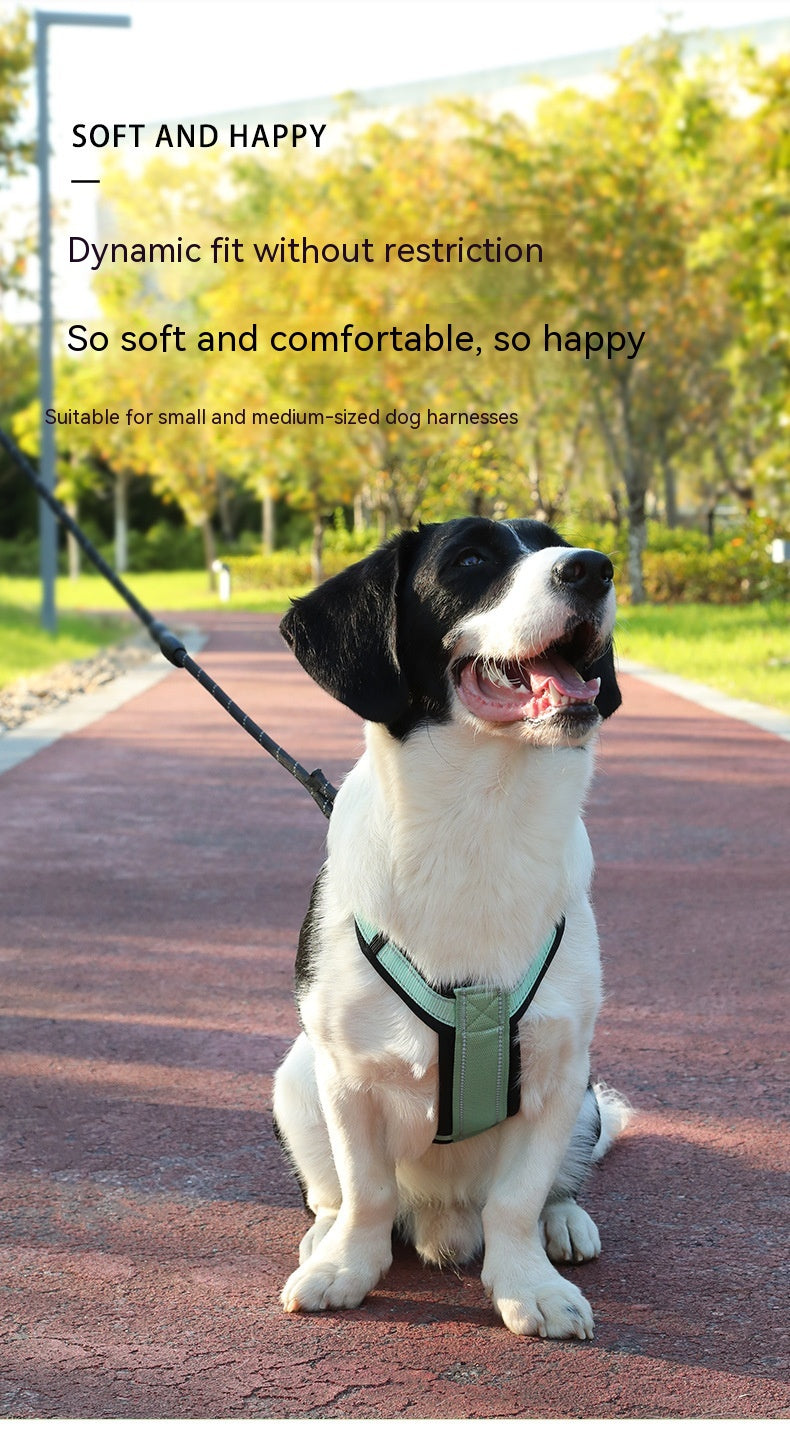 HKM-1189693 Reflective Rope Chest Strap Vest for Medium to Large Dogs with Hand Holding Leash