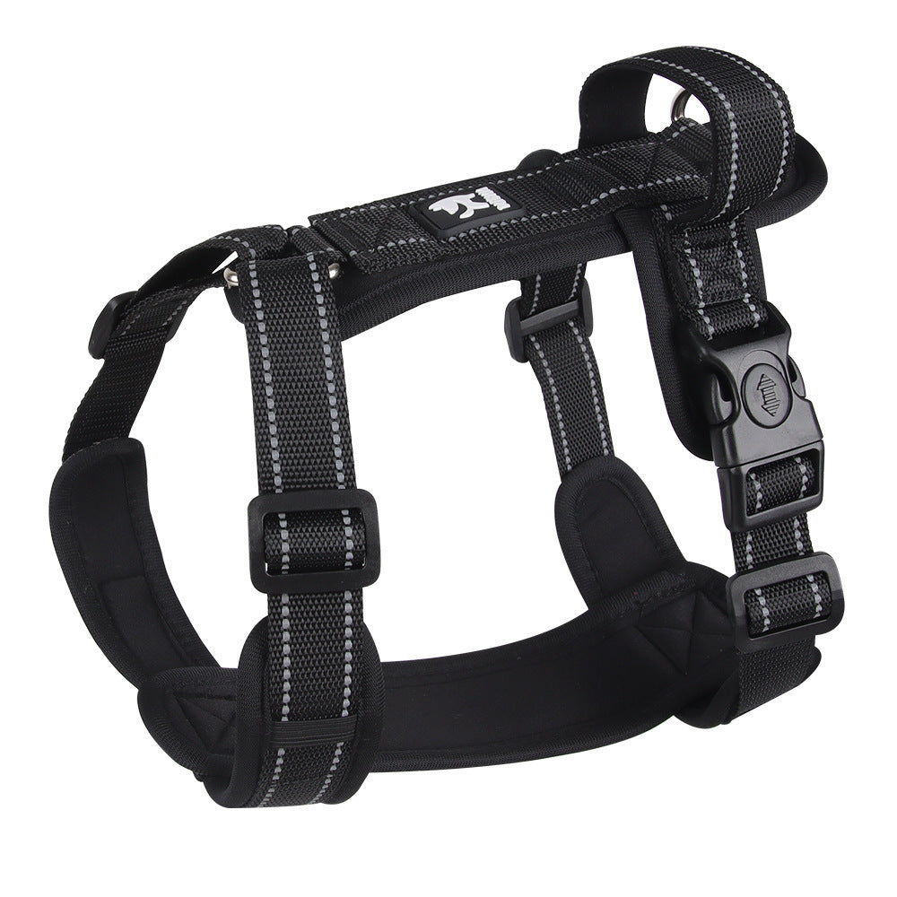 HKM-1189693 Reflective Rope Chest Strap Vest for Medium to Large Dogs with Hand Holding Leash