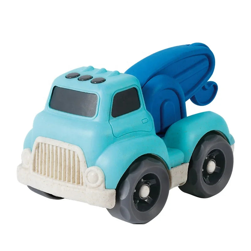 HKM-119315 Eco-Friendly Wheat Straw Bioplastic Baby Free Wheel Car Toy in Display Box for Ages 2-4