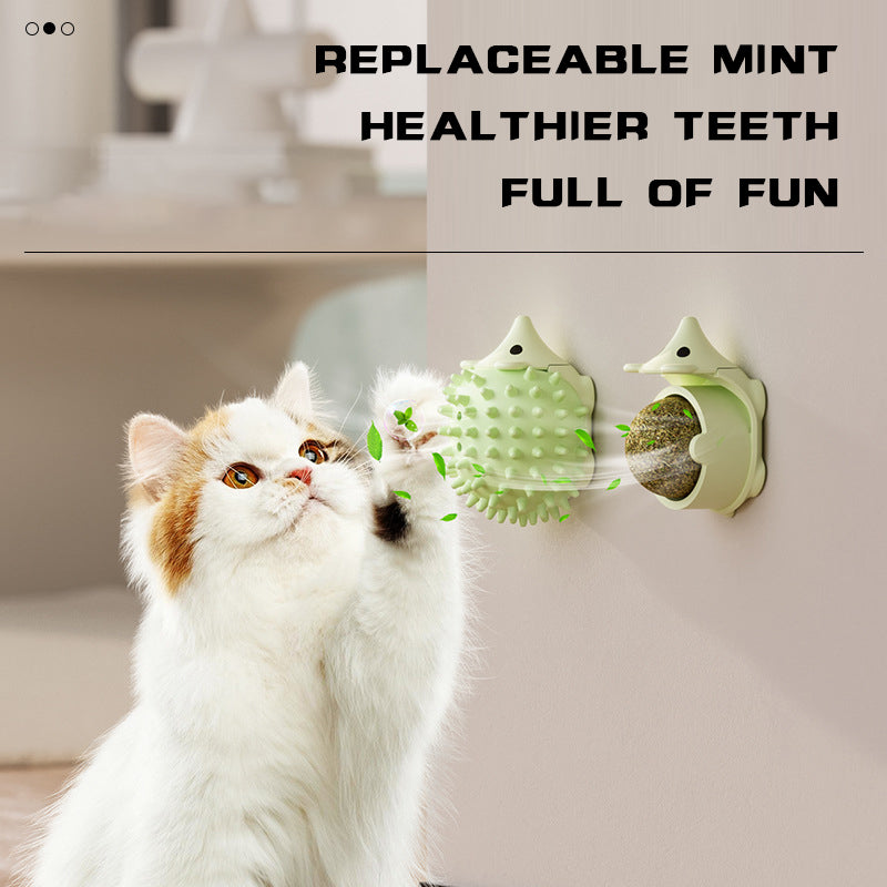 HKM-1193661 Self-Grooming Cat Wall Corner Scratcher with Catnip Air Holes and Easy Installation
