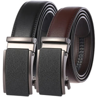 HKM-119379 Automatic Business Ratchet Men Cowhide Leather Belt - Custom Logo Available