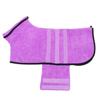 HKM-1194557 Absorbent Multi-Color Pet Bathrobe in Royal Blue, Dark Gray, and Light Purple for Dogs