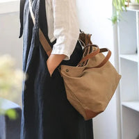 HKM-119571 Mori Series Leisure Canvas Single Shoulder Messenger Bag in Dark Grey, Khaki, Army Green, and Beige