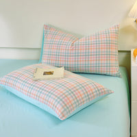 HKM-119571 Washed Cotton Japanese Style Pillowcase Set, Yarn-Dyed, Single and Double Options Available, 48x74cm
