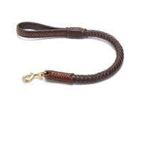 HKM-1195965 Leather Dog Leash with Anti-Breakaway Chain for Medium and Large Breeds